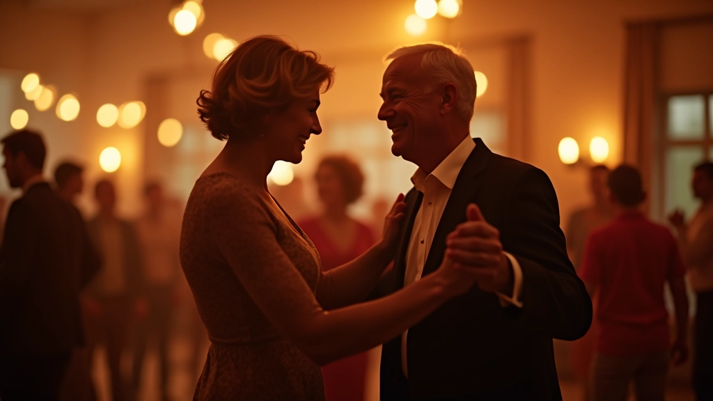Partner dancing at community event